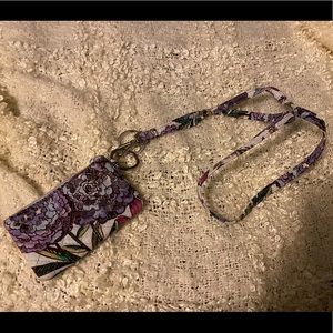 Vera Bradley Lavender Meadow Zip ID and Lanyard